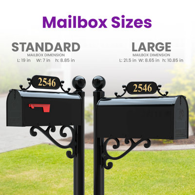 Personalized Mailbox with Post and Number Plate
