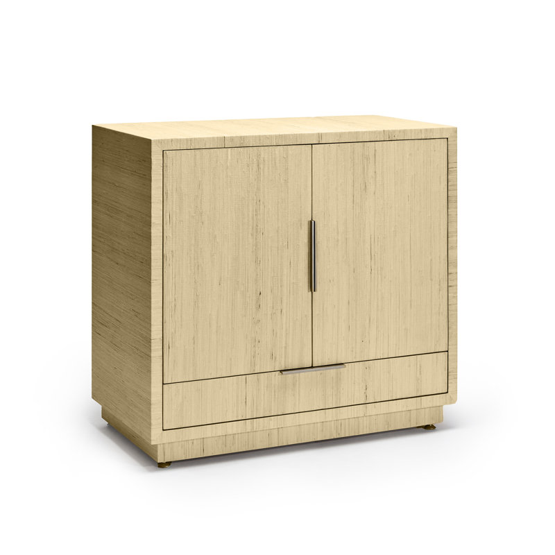 Montaigne Bar Cabinet, Wood/Sisal, Natural