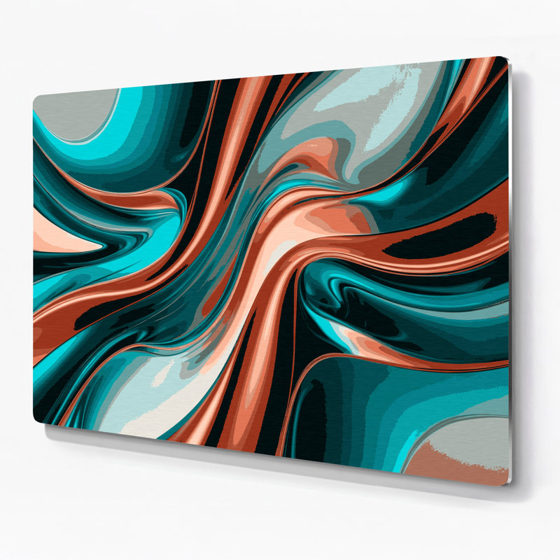 Gradient Abstract 65 Blue Metal Wall Art, 20" H x 24" W