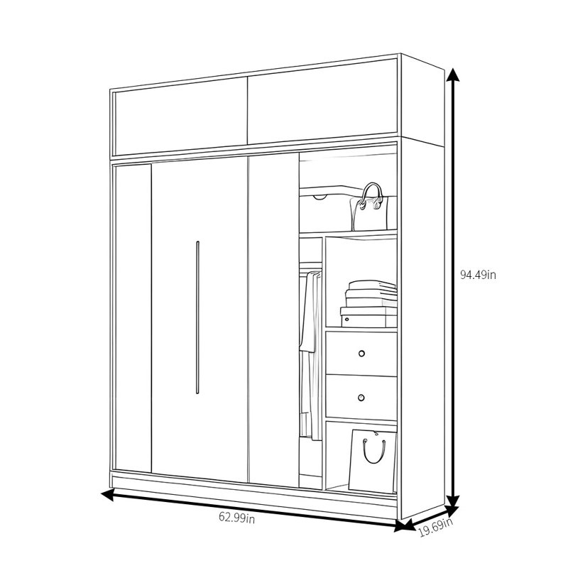 Haddon, 94" H x 63" W x 20" D