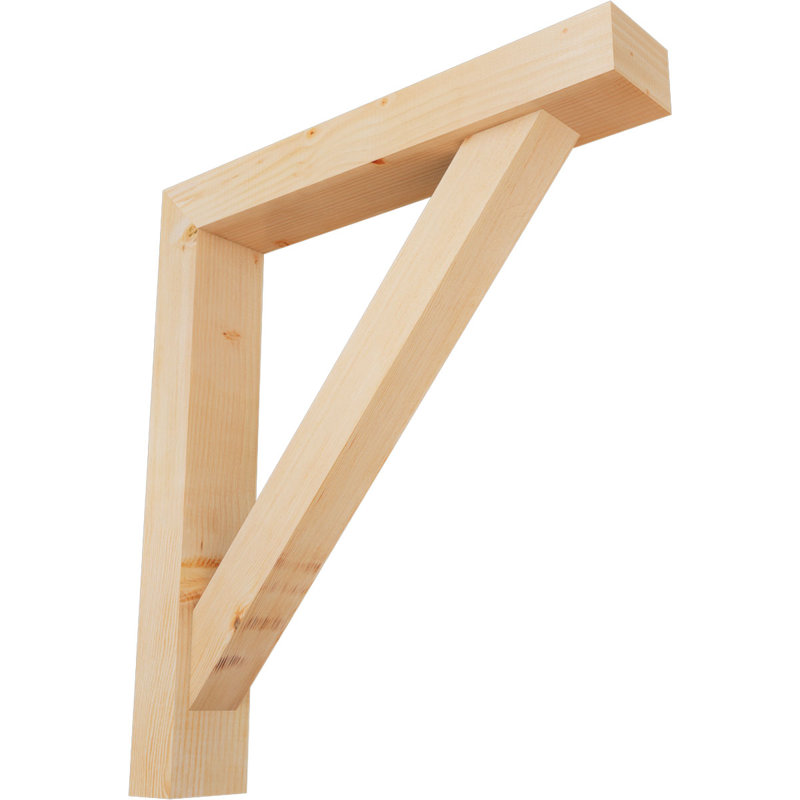 Traditional Block Bracket w/ Offset Brace, 36 x 32, 5 1/2"W Douglas Fir (Smooth)