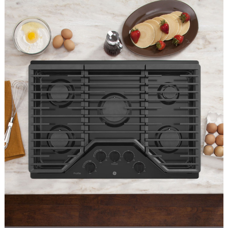 Ge Profile 30" Gas Cooktop with 5 Burners and Cast Iron