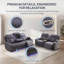 Ensemble de canapé inclinable électrique 2 pièces avec lumières DEL, ensemble de mobilier de salon inclinable électrique avec causeuse et fauteuil, ensemble de canapé inclinable en cuir avec chargement USB / porte-gobelets / rangement, bleu gris-1029149738