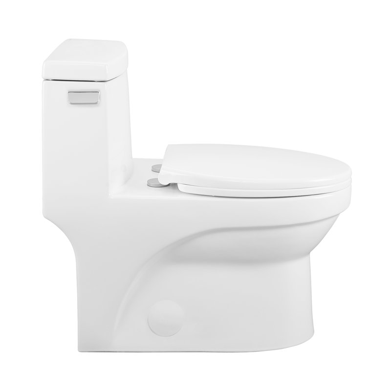 Virage One-Piece Elongated Toilet Vortex Dual-Flush 1.1/1.6 gpf, Glossy White, Left-Hand
