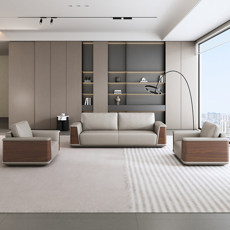 Ensemble de salon en cuir véritable 3 pièces