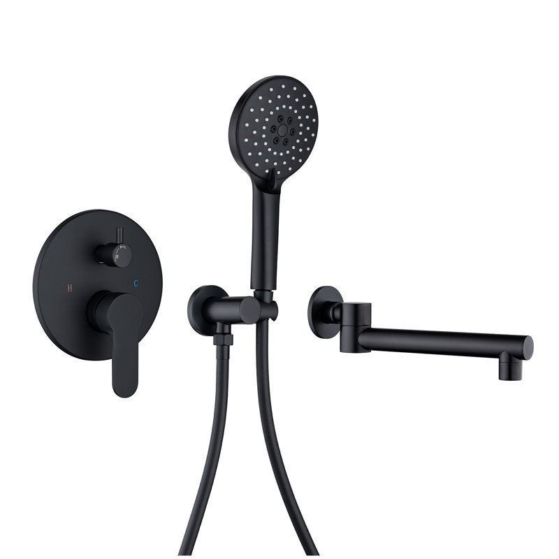 1 Handle Roman Tub Faucet with Diverter, Matte Black