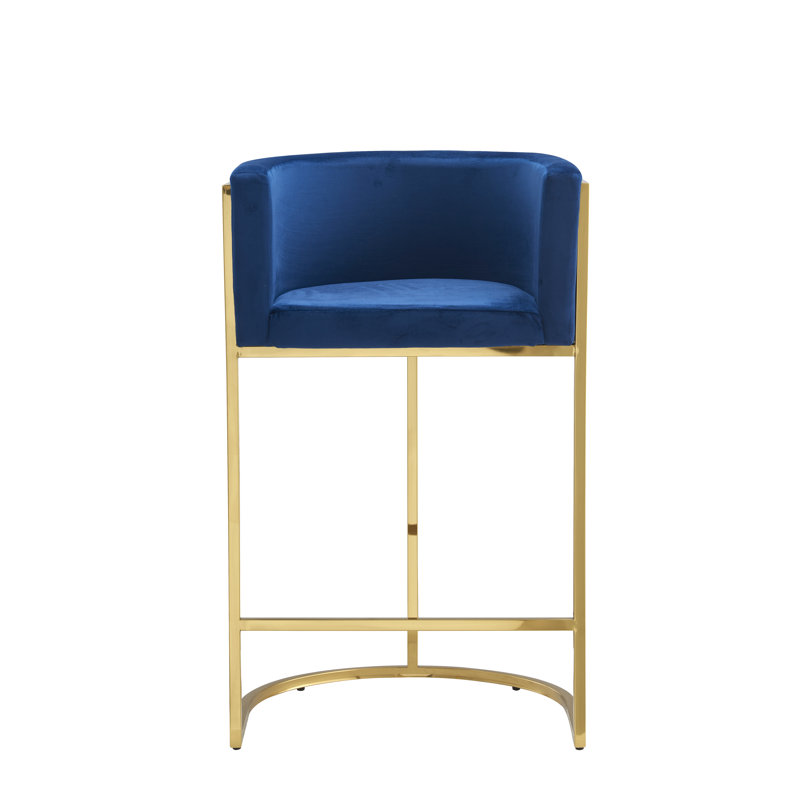 Knia Upholstered Counter Stool with Metal Frame