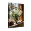 Plantes et fleurs lys blancs dans un vase près de la fenêtre-1940572653