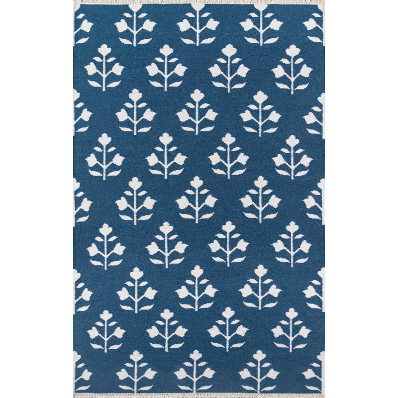 Thompson Flatweave Wool Floral Area Rug, Rectangle 7'6" x 9'6"