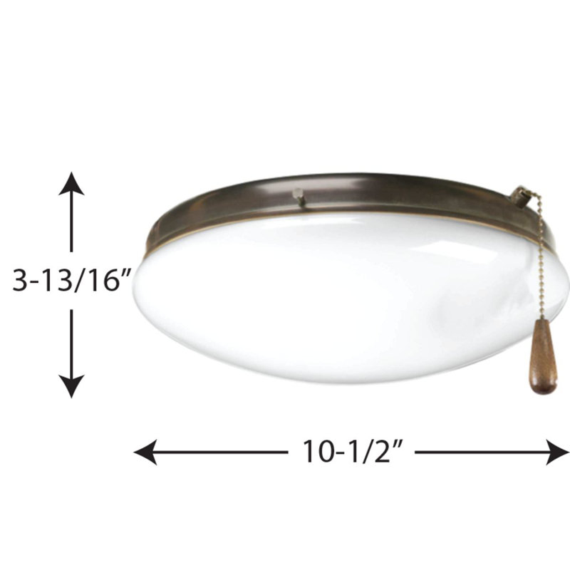 10.5'' 2 - Light Bowl Ceiling Fan Light Kit, Antique Bronze