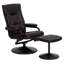 Contemporary Multi-Position Recliner and Ottoman with Wrapped Base-846172042