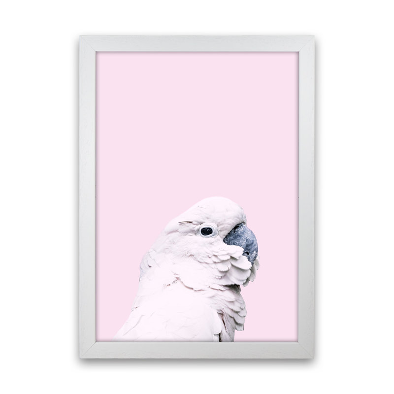 Pink Cockatoo by Victoria Frost - Print, 88cm H x 64cm W x 3cm D, White Framed