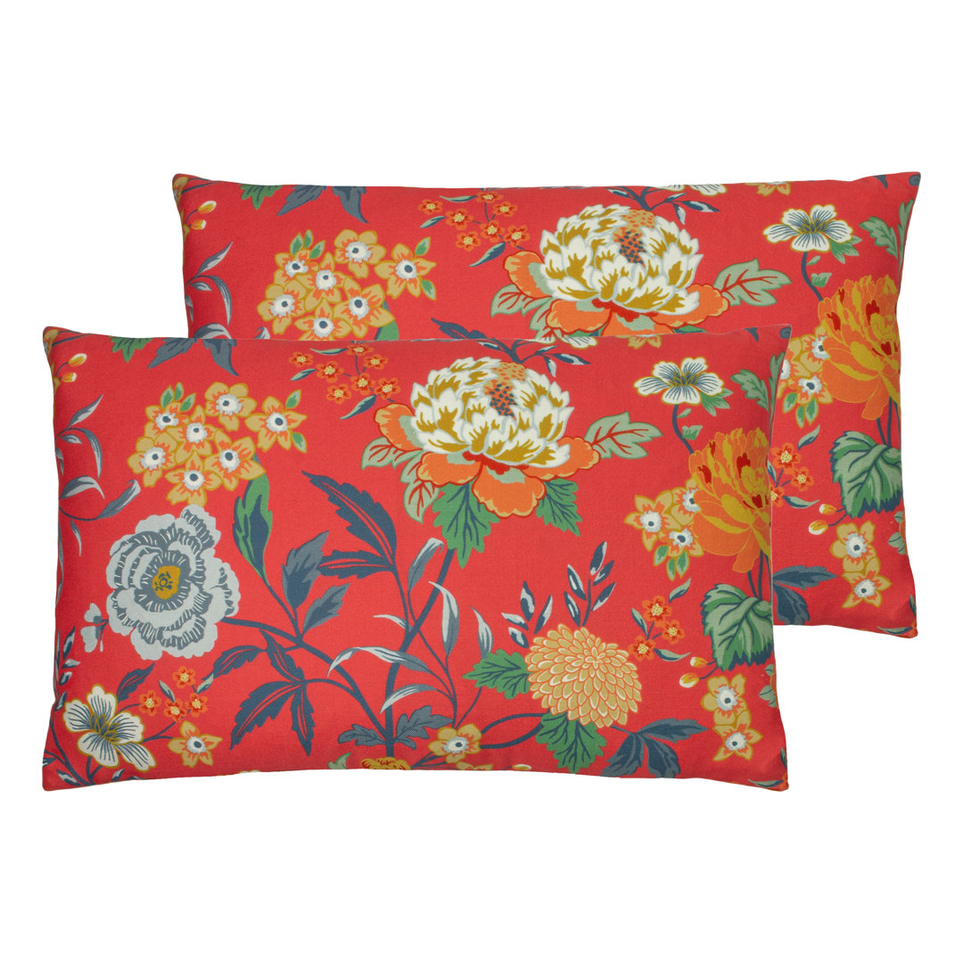 Feathers Floral Rectangular 60" H Cushion with Filling