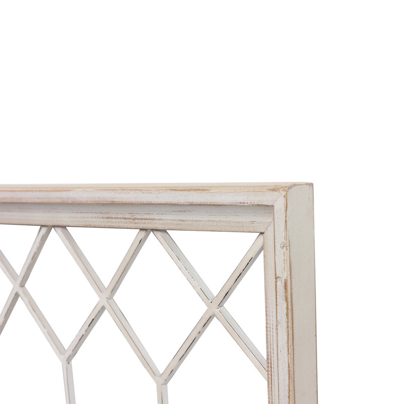 Cadre mural de fenêtre rustique en bois blanc 40 x 20 pouces, art mural décoratif pour la maison
