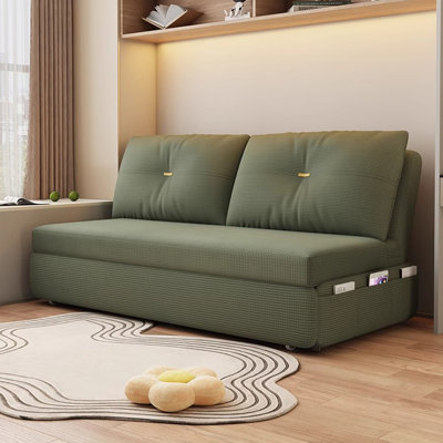 Minimalist Modern Flannel Extendable Living Room Sofa