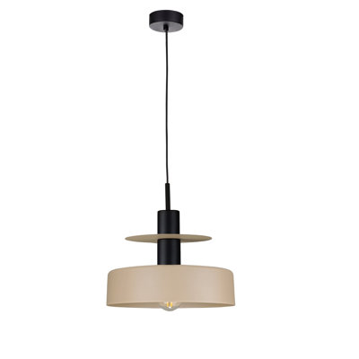 1 - Light Matte Black Drum Pendant