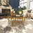 Aluminum Metal Drip Living Room Coffee Table with Melting Designed Legs and Shaded Glass Top-1253531824