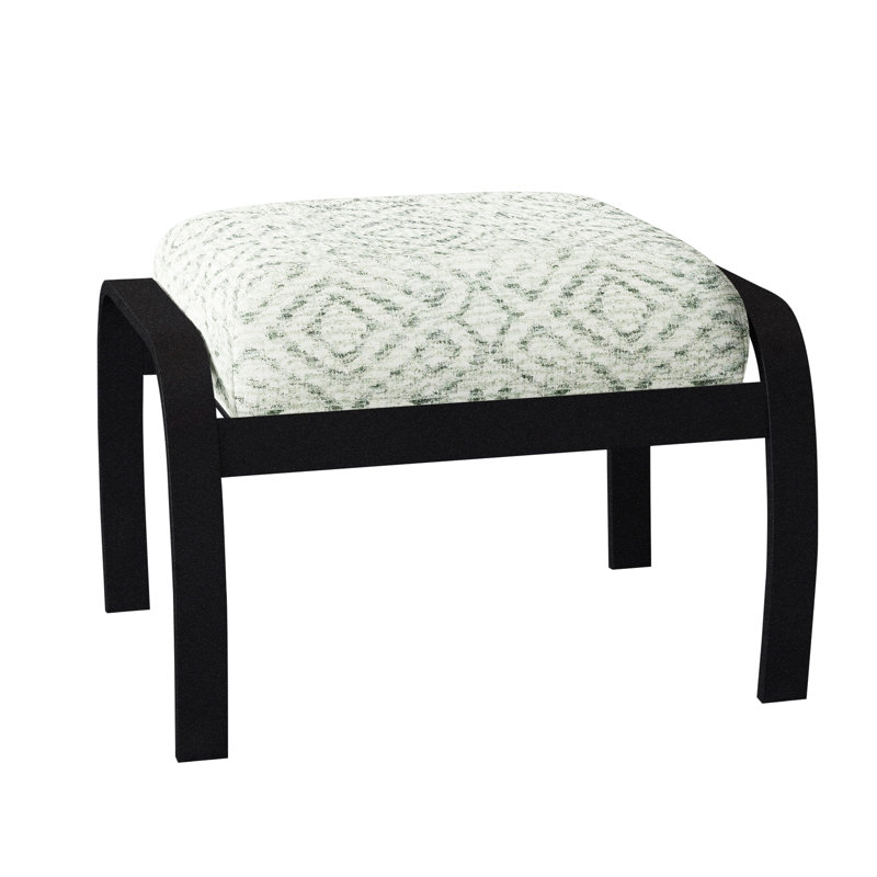 Repose-pieds avec coussin Askar, Noir texturé, Pourpre