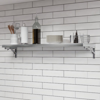 AmGood 12 in. x 48 in. Stainless Steel Folding Wall Shelf