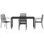 5 Piece Garden Dining Set Black Cotton Rope