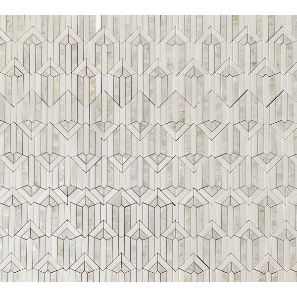 12.5" x 13.5" Marble Mosaic Wall Tile