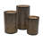 3pc Hurricane Candle Holders Set, Pierced Black with Gold Interior
