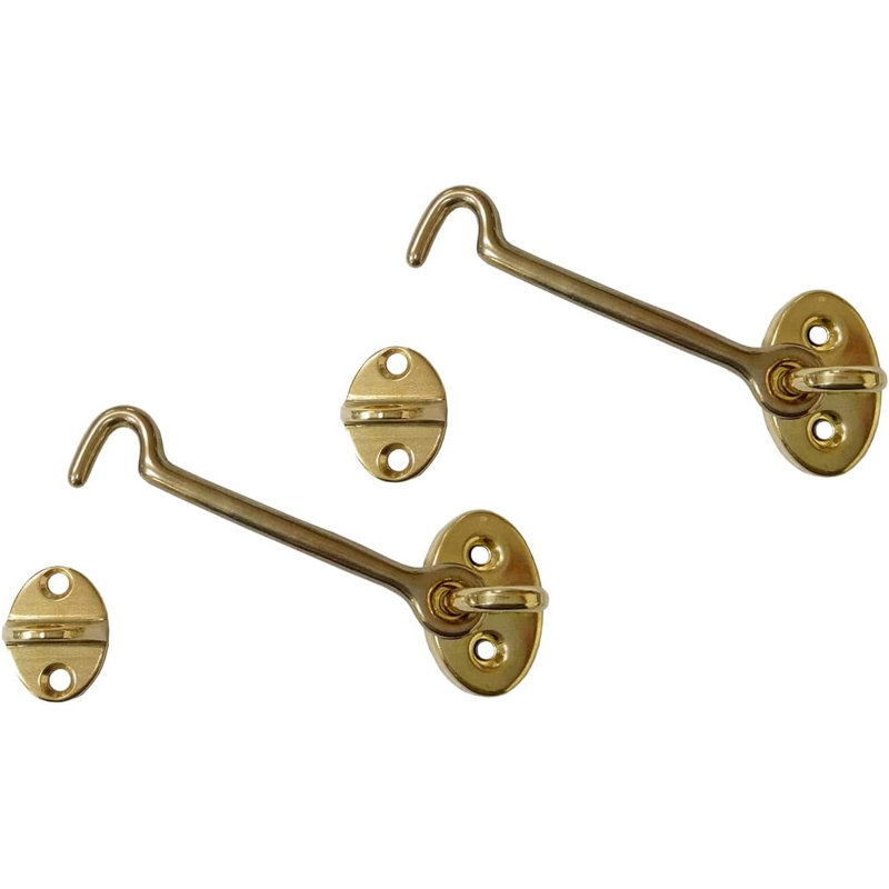 Domira Gold Hook & Eye Latch – Heavy Duty Stainless Steel Door Lock | 3, 4, 6, 8 Inch | Gate Hook And Eye Latch For Wooden Doors, Sheds, Barns, Windows & Garden Gates