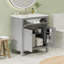 Meuble-lavabo de 30 po avec lavabo en céramique, armoire de salle de bain simple grise moderne avec 2 portes et une tablette, portes à fermeture douce-1767554851