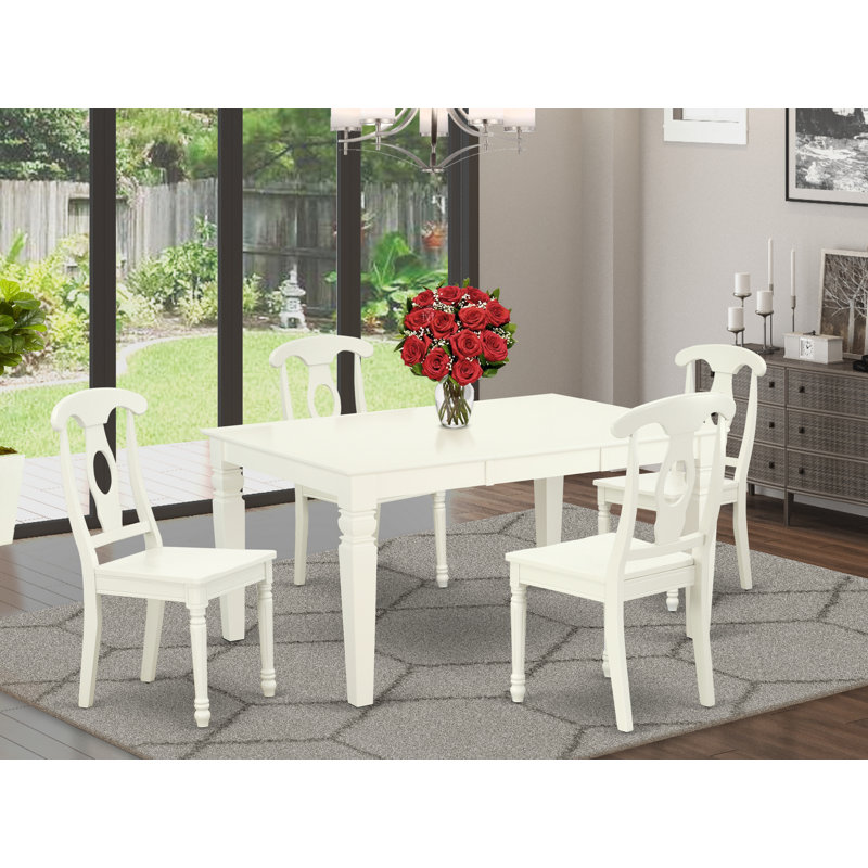 Ensemble de salle à manger extensible en bois massif 5 pièces Kilani
