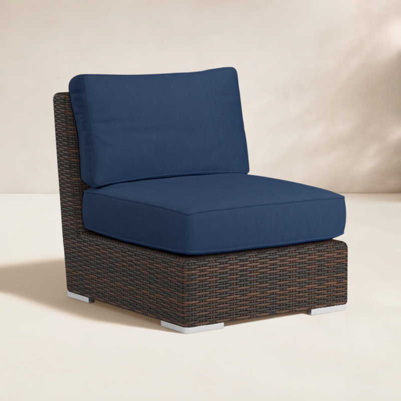 Naomie Armless Patio Chair with Sunbrella® Cushions, Spectrum Indigo Sunbrella®