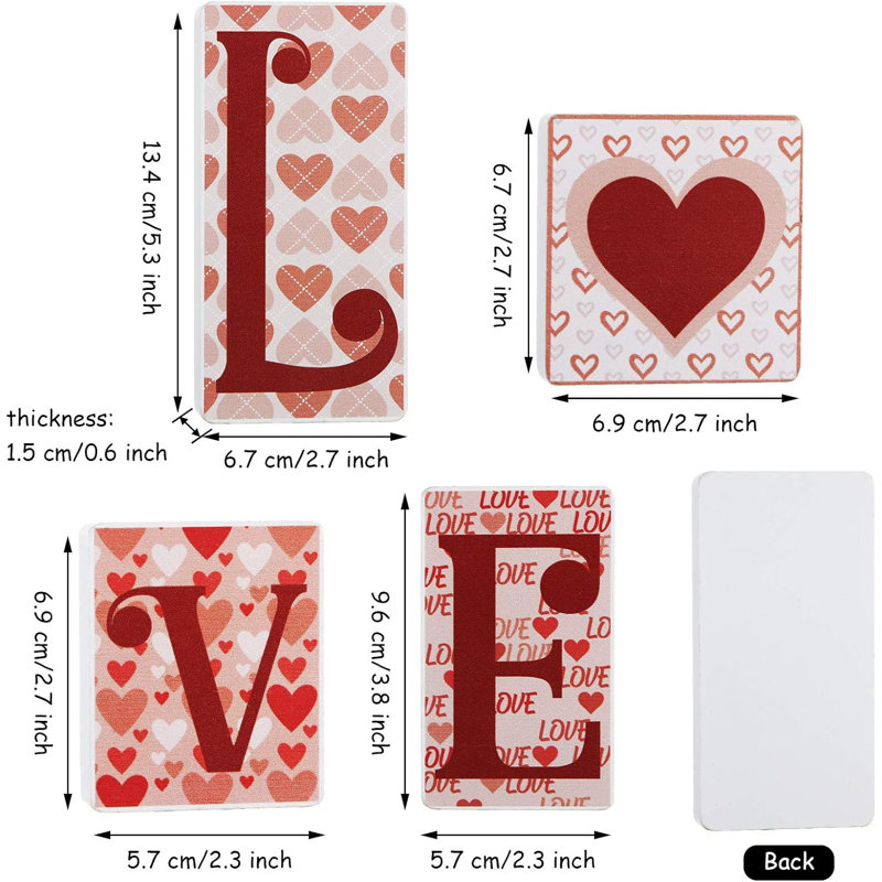 Plaque en bois «Love» Vivid Valentine