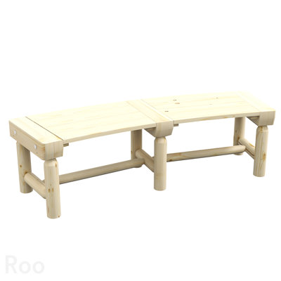 Banc de jardin en bois, banc d'arbre extérieur rond en demi-cercle, banc de parc enveloppant pour cour, patio, terrasse, pelouse, naturel