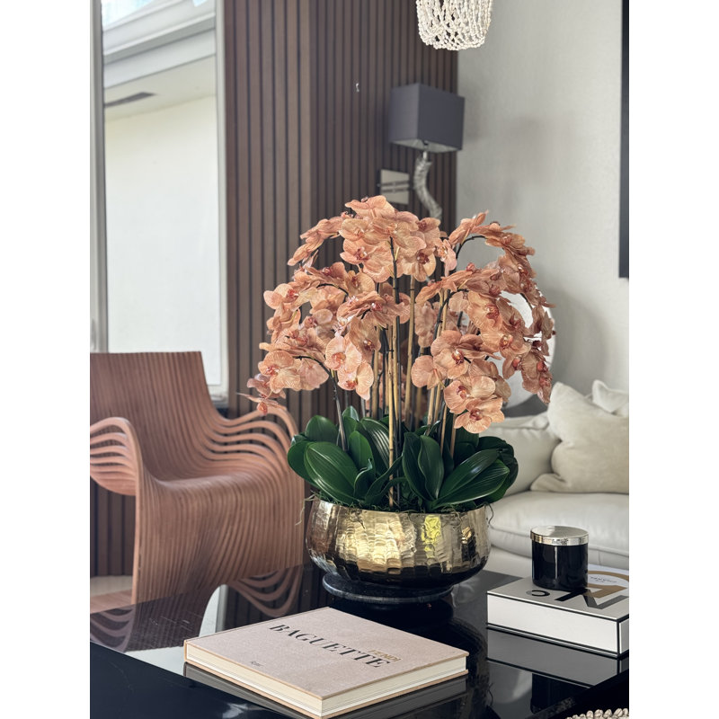 Roberi Light Brown Orchid Arrangement In Planter / Size:28" H X 18" W X 18" D