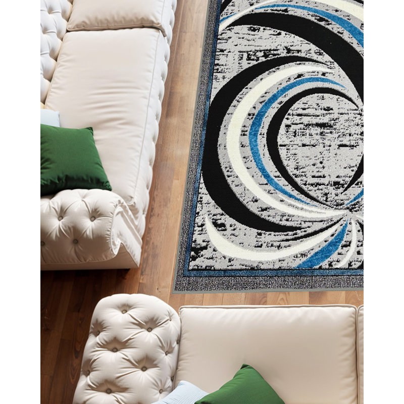 Tapis contemporain moderne abstrait 5X7 pour salon chambre à coucher