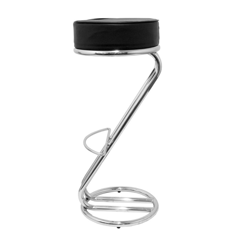Wooden Upholstered Counter Stool with Metal Frame
