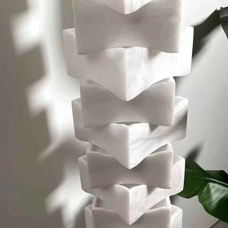 Lampes sur pied sans marbre noir + blanc
