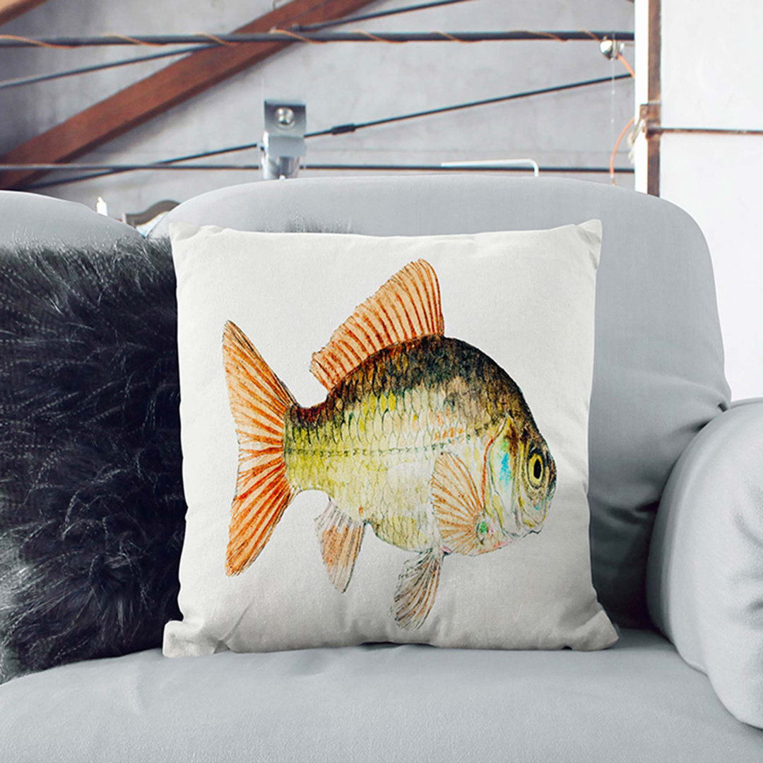 Illustration of a Goldfish by F.E. Clarke Cushion with Filling