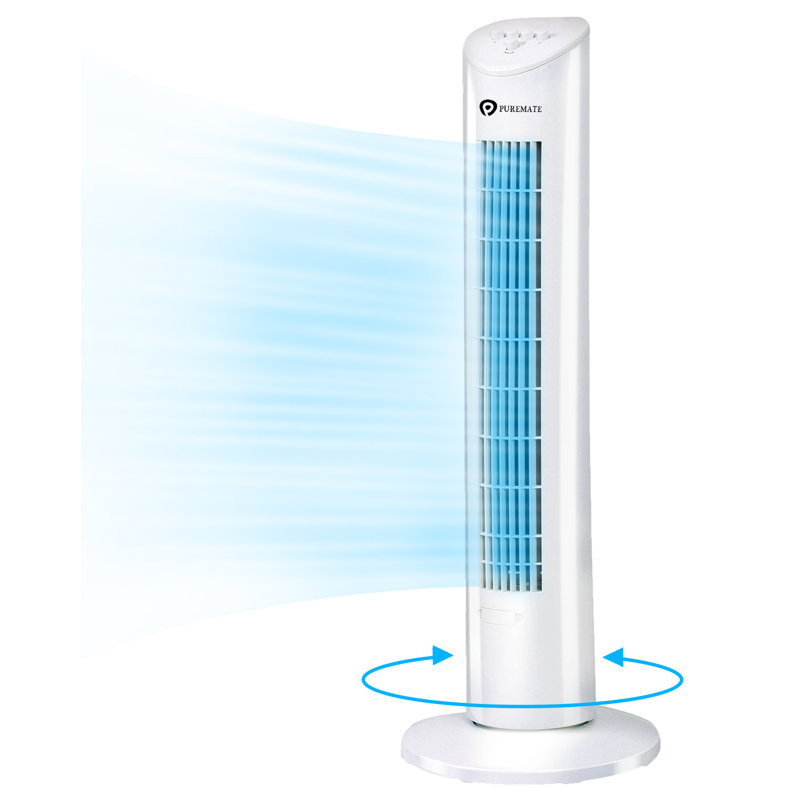 PureMate 31 inch Oscillating Tower Fan with Aroma Function, White