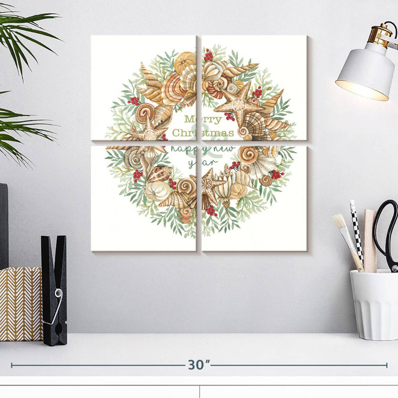 Couronne Lelend Coastal Merry Christmas, H 18 po x l 18 po