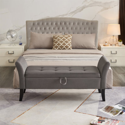Encinal Velvet Upholstered Storage Bench