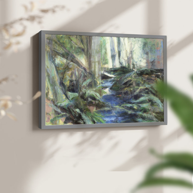 «Ramble Blues» - reproduction encadrée - réversible, H 11 po x l 14 po, Gris