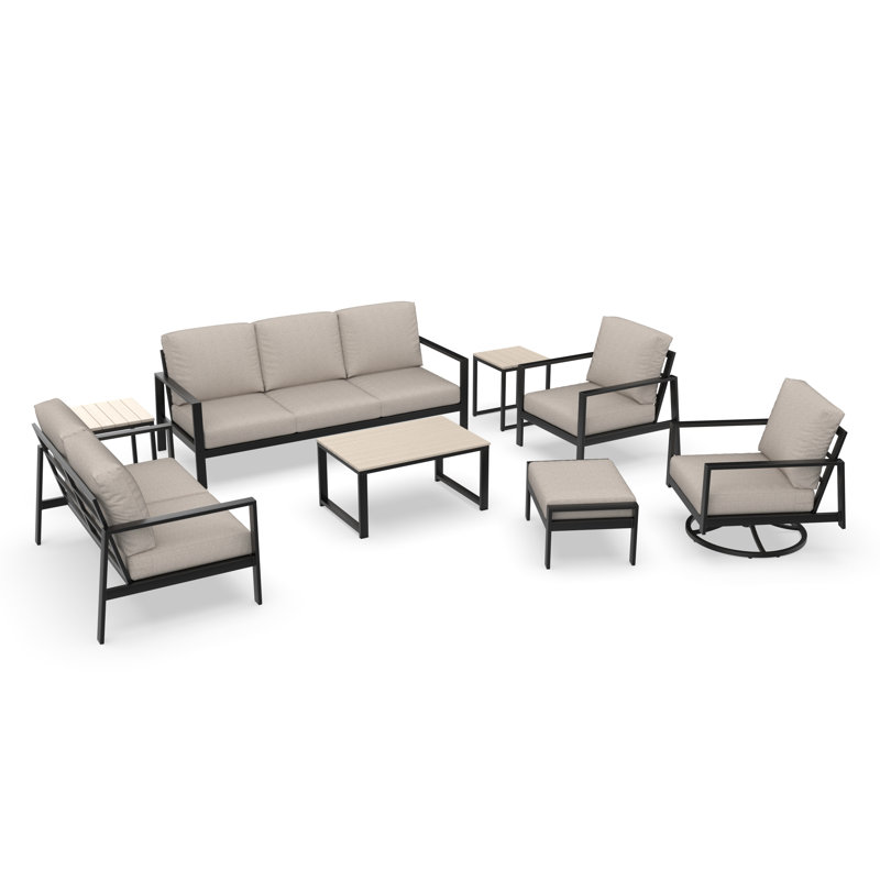 Ensemble de conversation Khosrov avec coussins Sunbrella®, Silver