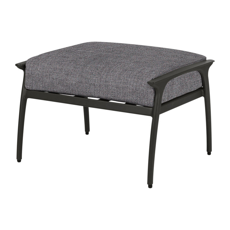 Amari Outdoor Ottoman, Cast Slate Sunbrella® Plainweave, Carbon