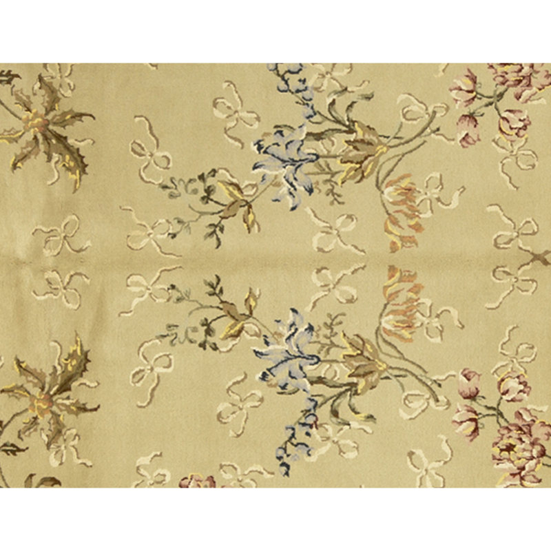 Hand Knotted Area Rug in Light Green