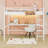 Queen Metal Loft Bed With Built-In-Desk And USB Charging Station And LED