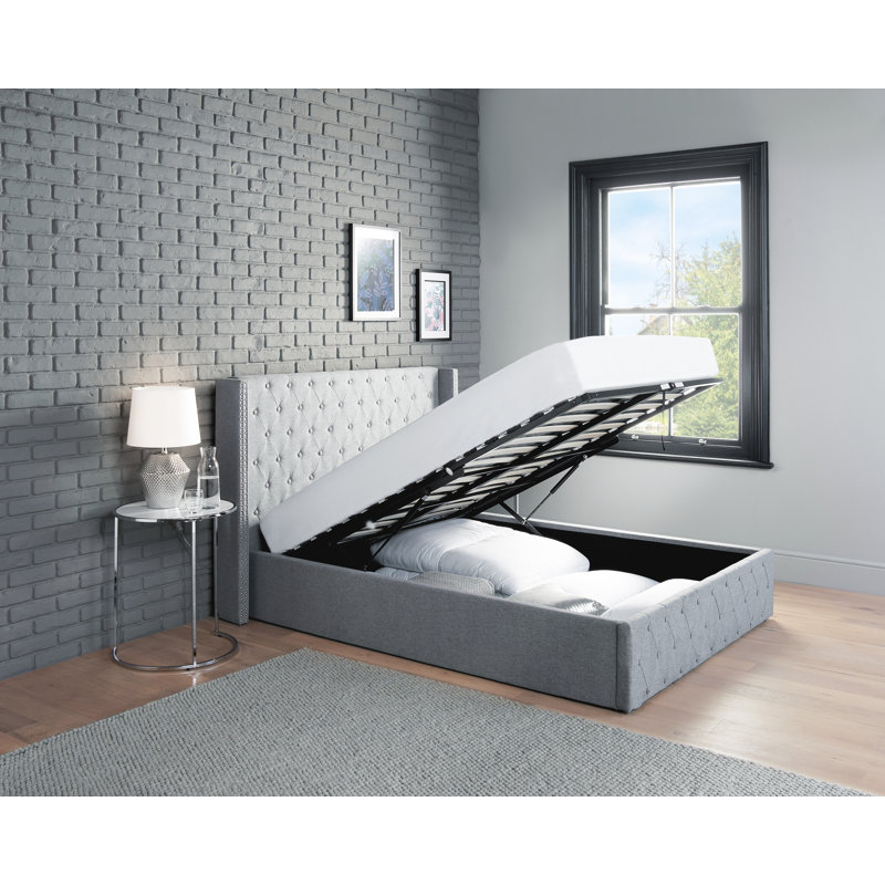 Jazlynn Upholstered Ottoman Storage Bed, Double (4'6)