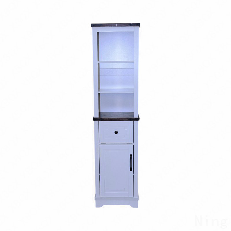 Armoire de rangement en lin Farmhouse, Blanc