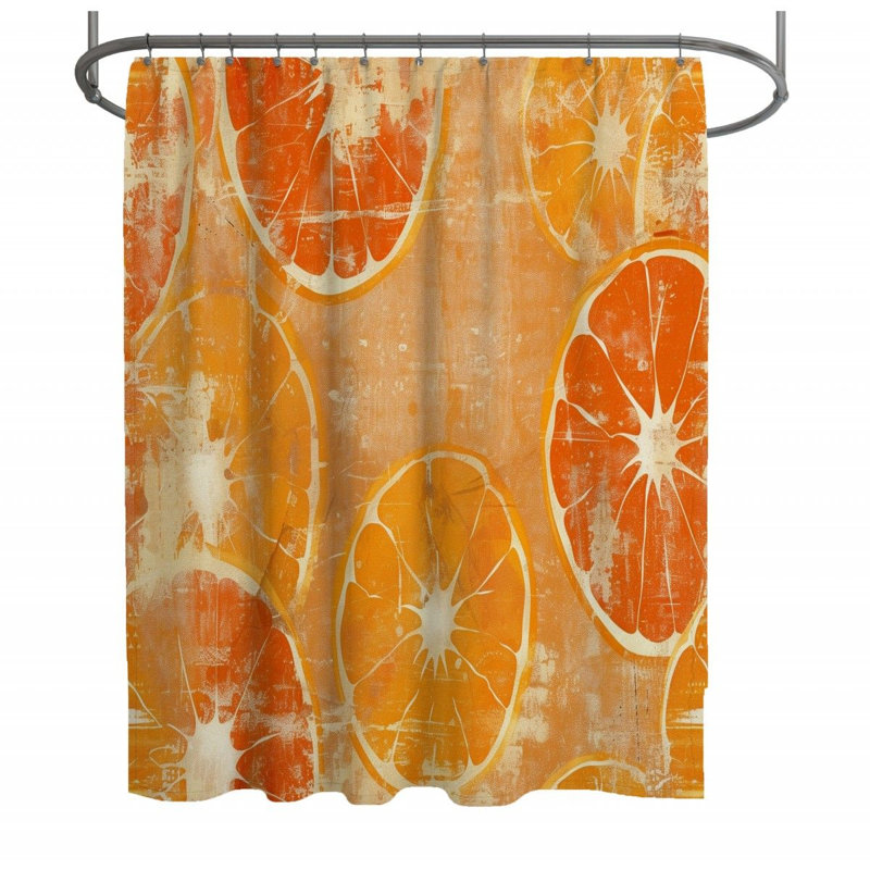 Oranges Food Warm Shower Curtain, 83"H x 70"W