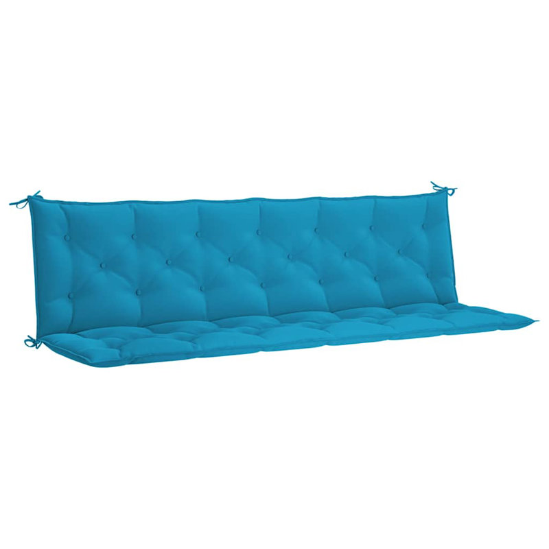 Garden Bench Cushion Set of 2 Light Blue Outdoor Garden Seating Pads, Fabric - Light Blue, 19.7" H x 78.7" W x 1.1" D