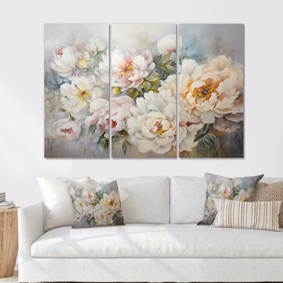 Ensemble de décoration murale pivoines blanches - pivoines